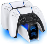 PS5 Charging Station with 2 Fast Charging Cords - DualSense Controller Charger & Docking Station - Smart Tech Shopping